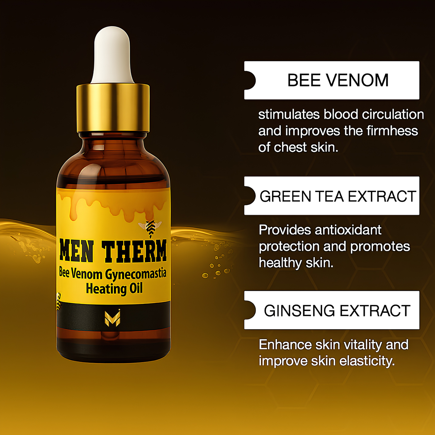 ChestSculpt Bee Venom Gynecomastia Firming Oil – Men’s Fast-Acting Heating Formula