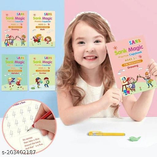 Sank Magic Practice Copybook – Set of 4 Books + Gift | Kids Handwriting & Learning Kit