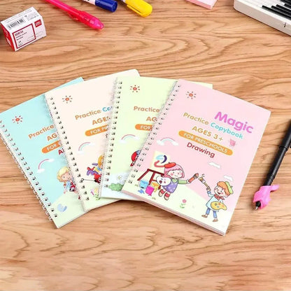 Sank Magic Practice Copybook – Set of 4 Books + Gift | Kids Handwriting & Learning Kit