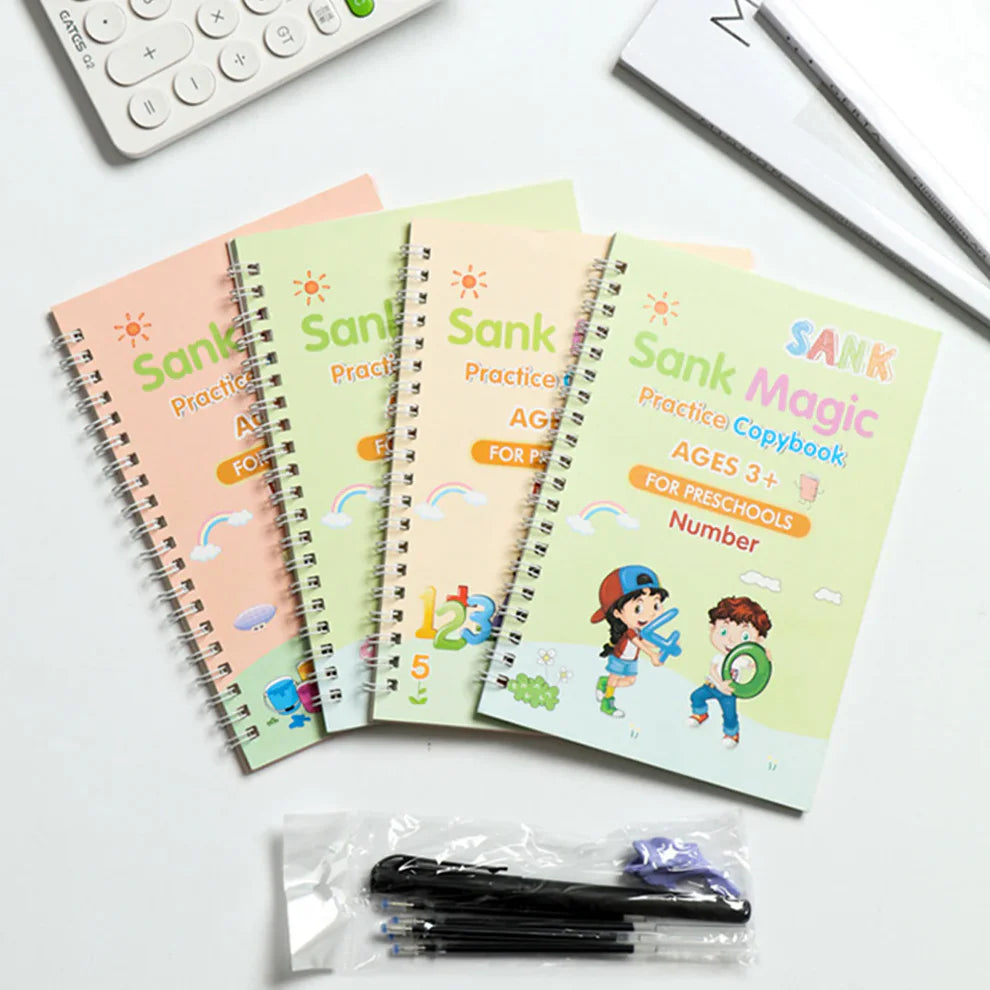 Sank Magic Practice Copybook – Set of 4 Books + Gift | Kids Handwriting & Learning Kit
