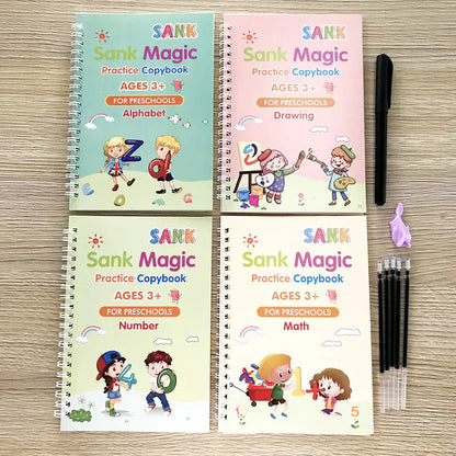Sank Magic Practice Copybook – Set of 4 Books + Gift | Kids Handwriting & Learning Kit