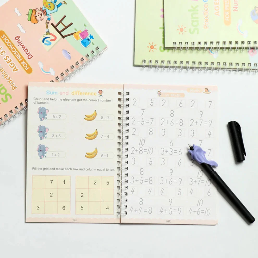 Sank Magic Practice Copybook – Set of 4 Books + Gift | Kids Handwriting & Learning Kit