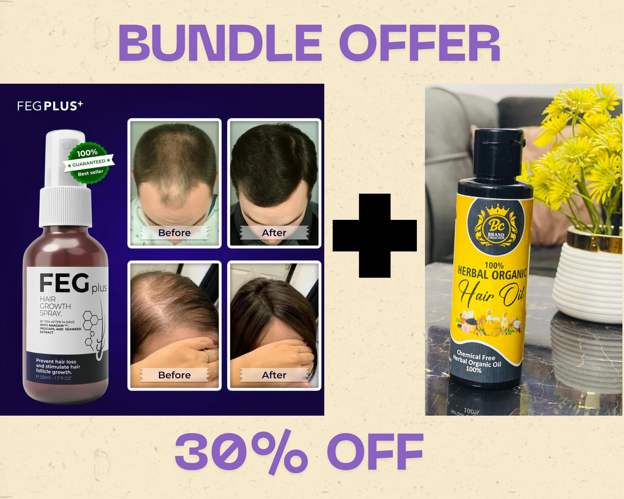 Organic Hair Oil (100% Herbal & Chemical Free)