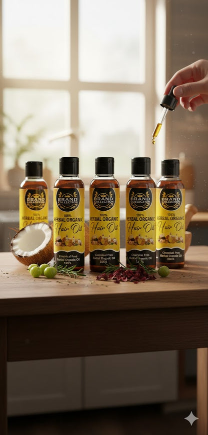 🌿 Pure Herbal Hair Oil for Fast Hair Growth & Thickness
