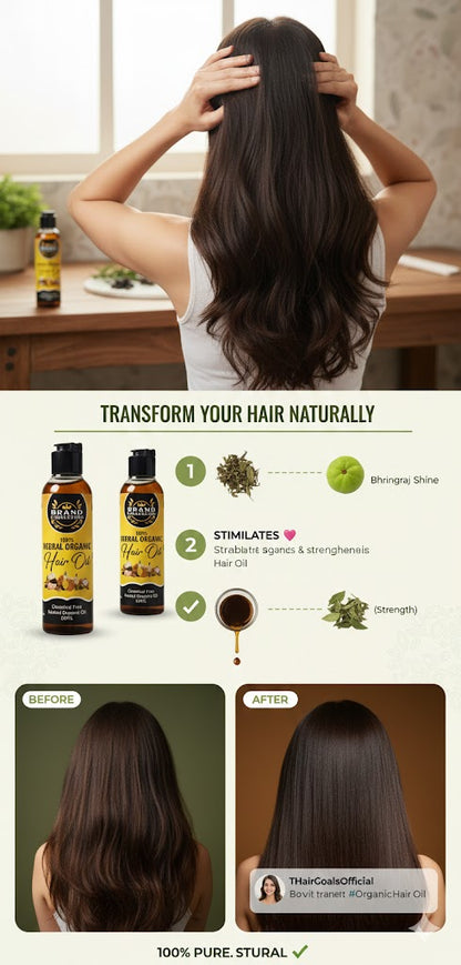 🌿 Pure Herbal Hair Oil for Fast Hair Growth & Thickness