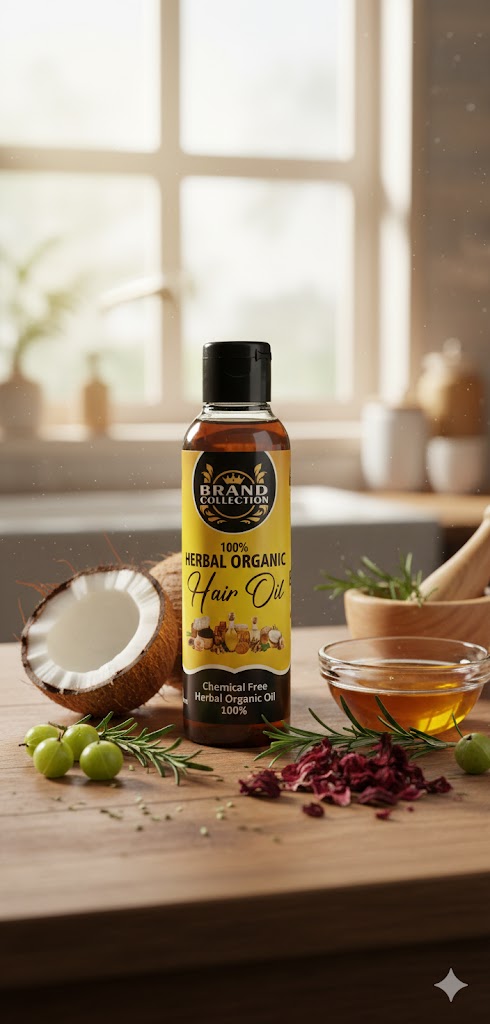 🌿 Pure Herbal Hair Oil for Fast Hair Growth & Thickness
