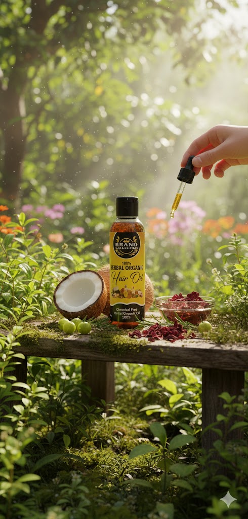 🌿 Pure Herbal Hair Oil for Fast Hair Growth & Thickness