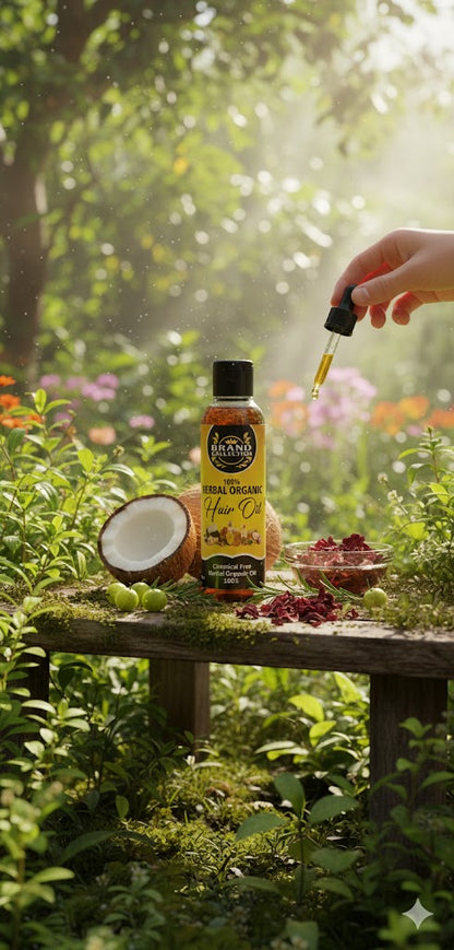 🌿 Pure Herbal Hair Oil for Fast Hair Growth & Thickness