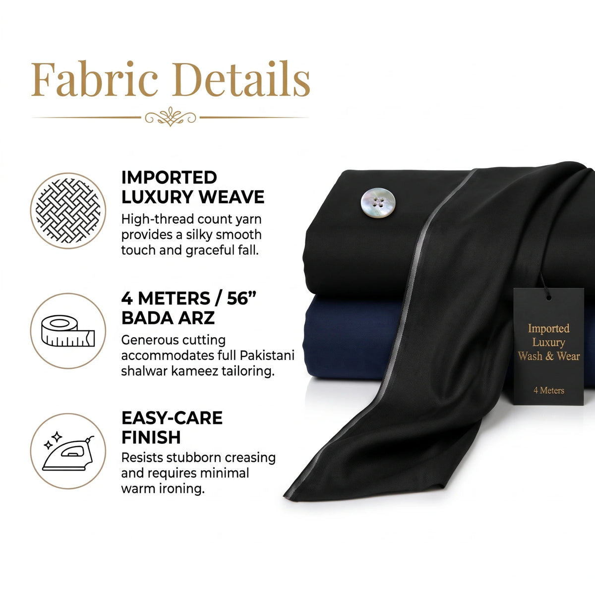 Imported Unstitched Wash & Wear - 4 Meters