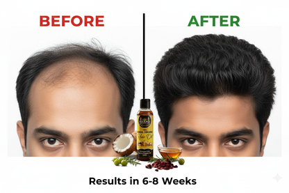 Hair Oil Before After with Bottle
